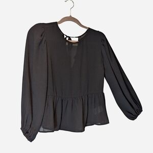 Express Black Peplum Blouse